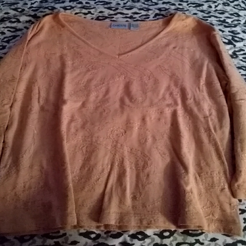 Yellow/gold long sleeve shirt Chico's size 3